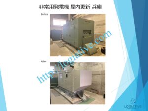 非常用発電機の専門会社 株式会社ロジエイティブ です。
マンション理事会、ビルオーナー、ビル管理会社、設備担当者の皆さまへ、非常用発電機が動かない、故障してしまった、または修理や点検の必要がある場合、最適な解決策をご提案します。

古い非常用発電機については、費用を抑えて修理するべきか、それとも更新や入れ替えをした方が価格的に有利なのかを総合的に判断し、状況に応じた最善のご提案を行います。
メーカー品質のサービスで、安心・安全な非常用電源体制をサポートします。