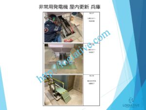 非常用発電機の専門会社 株式会社ロジエイティブ です。
マンション理事会、ビルオーナー、ビル管理会社、設備担当者の皆さまへ、非常用発電機が動かない、故障してしまった、または修理や点検の必要がある場合、最適な解決策をご提案します。

古い非常用発電機については、費用を抑えて修理するべきか、それとも更新や入れ替えをした方が価格的に有利なのかを総合的に判断し、状況に応じた最善のご提案を行います。
メーカー品質のサービスで、安心・安全な非常用電源体制をサポートします。